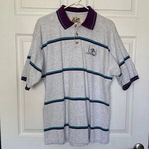 Dehen Alaska Shirt Mens Large Gray Purple Blue Casual Short Sleeve Vintage